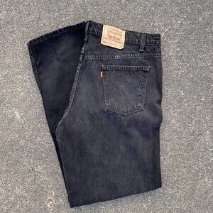 Vintage Orange Tab 555 Levi's Black Jeans Size 42x34 Washed 90's